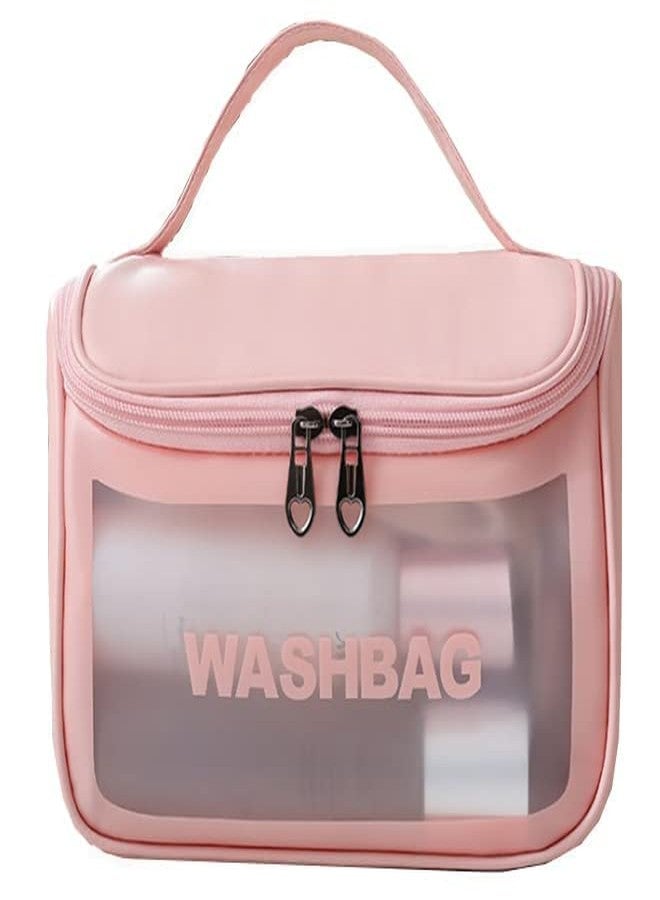 Salepush Hanging Travel Toiletry Bag Cosmetic Makeup Bag with Handle Transparent Zipper Pouch Bag for Women (Printed Hanging wash Bag) - Image 1